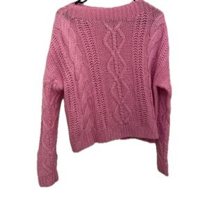 Pink Cable Knit Women’s Sweater